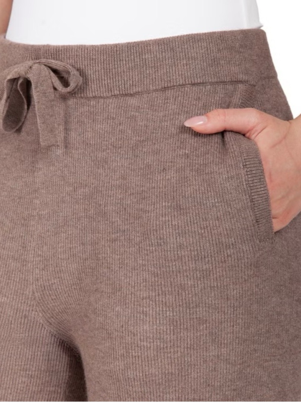 TKEES Cozy Knit Drawstring Pants - Taupe (NWT)